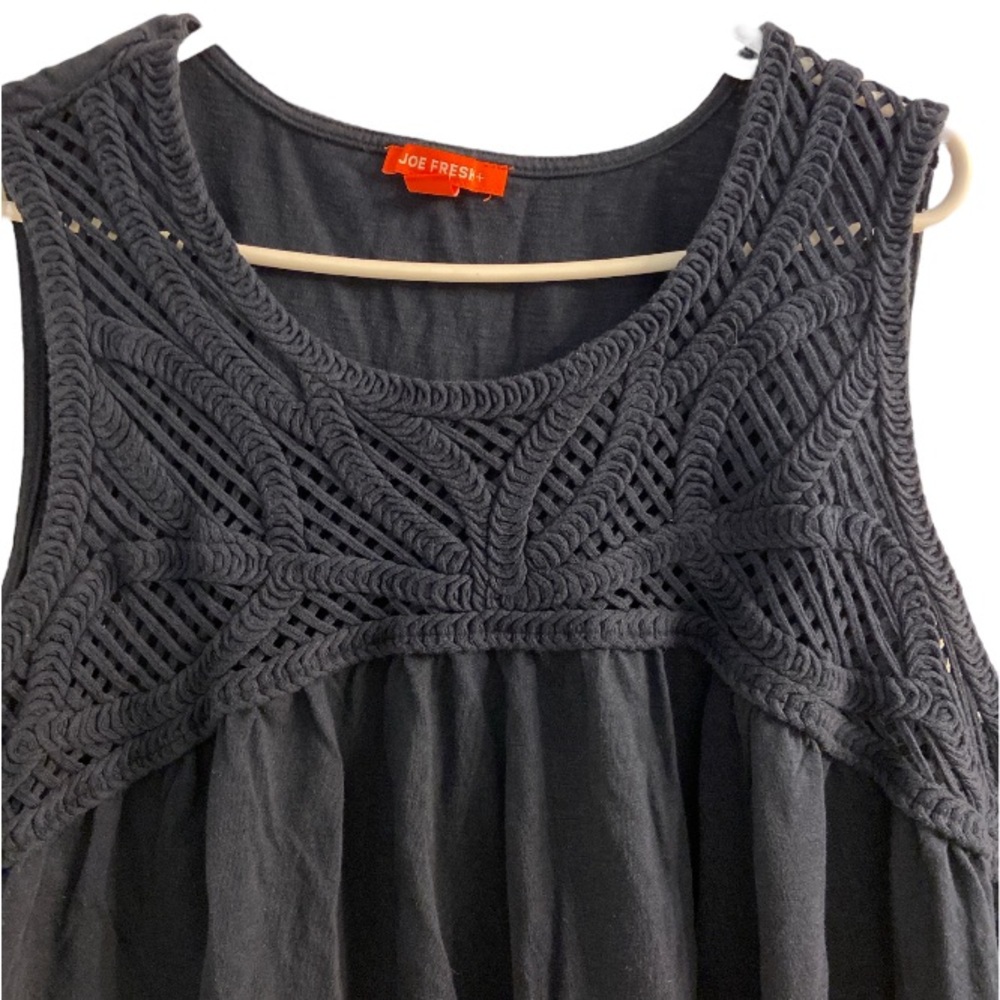 3X Joe Fresh 100% Cotton Top with Crochet Yoke - Picture 3 of 11